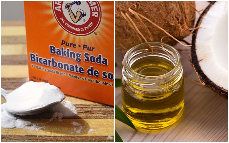 Tẩy lông bằng baking soda và dầu dừa