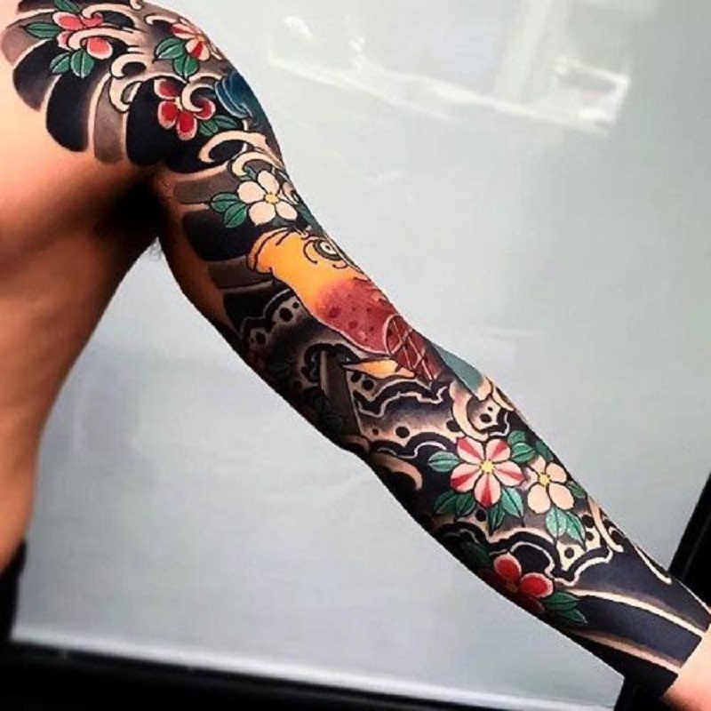 Hình xăm Nhật cổ full tay đẹp  Gà Con Tattoo  Hình xăm nhật Hình xăm Ý  tưởng hình xăm