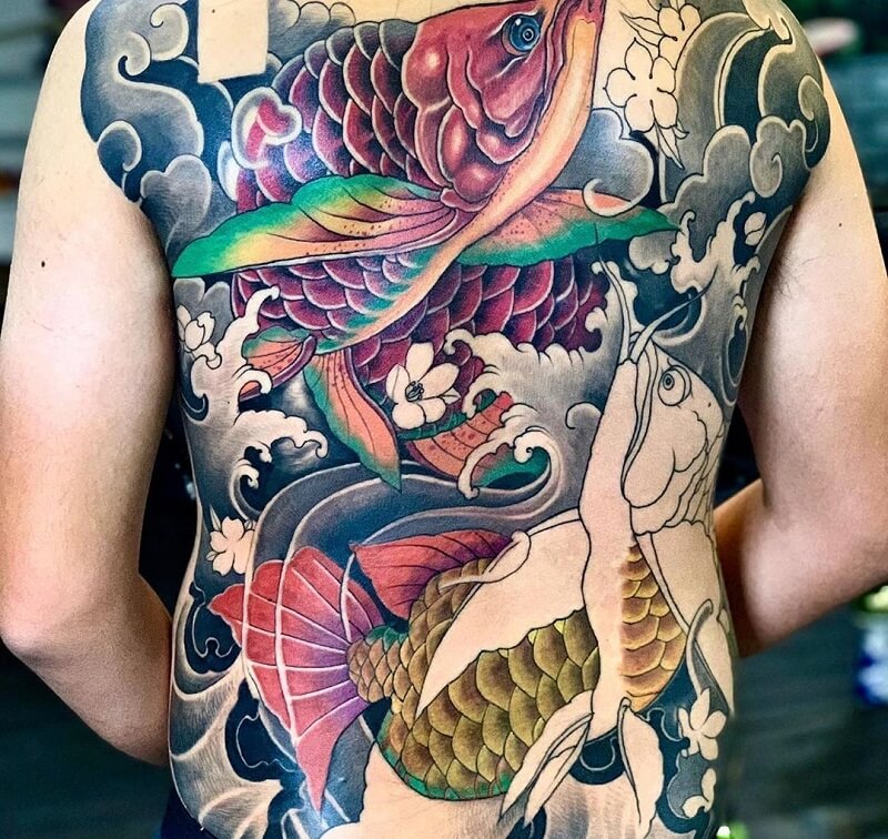Xăm Hình Nghệ Thuật trên Instagram Tattoo cá rồng tranh rết  thegioitattoo thegioidoxamsupply Full tê 100  Hình xăm irezumi Hình  xăm toàn thân Xăm