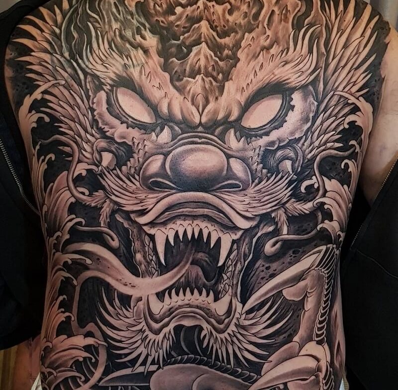 Mẫu tham khảo hình xăm rồng 3 mắt  Dragon tattoos for men Samurai tattoo  sleeve Japan tattoo design