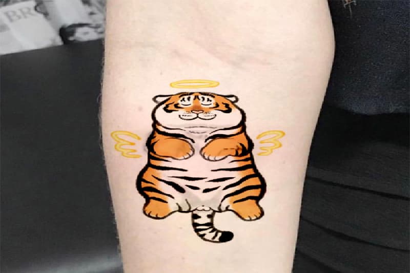 hinh xam con cop nho  Cool small tattoos Tiger tattoo design Sleeve  tattoos