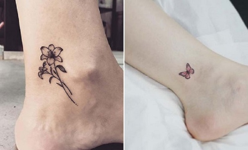 Hình xăm nữ ở chân 3  Tattoo Gà