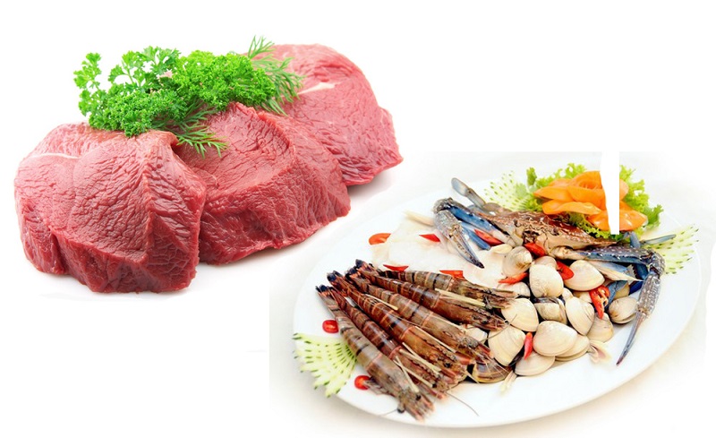 Phun môi nên kiêng thịt bò, hải sản, rau muống, chất kích thích