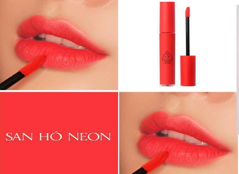 Son kem 3CE Velvet Lip Tint san hô Neon 