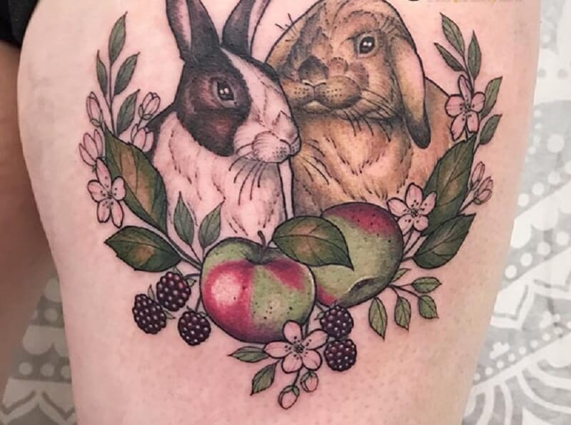 Tattoo Mini  2 chú thỏ cắn tai nhau   Facebook