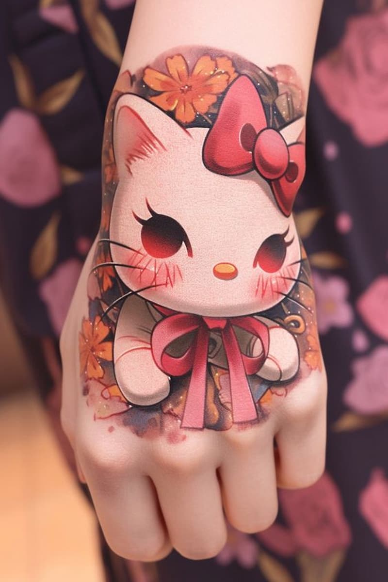 99+ Hình Xăm Hello Kitty: Đẹp, Ngầu Chất, Dễ Thương 14