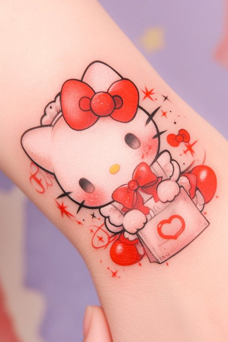 99+ Hình Xăm Hello Kitty: Đẹp, Ngầu Chất, Dễ Thương 16