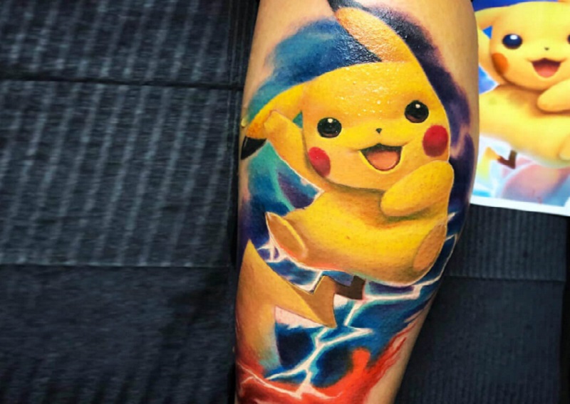Hình xăm Pikachu dễ thương