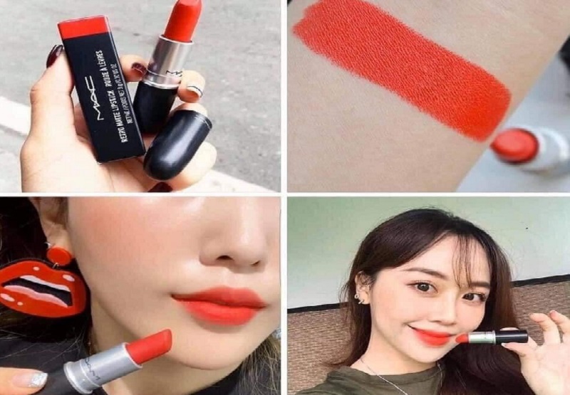 Son MAC 607 Lady Danger thuộc dòng Matte nên nó có độ bám màu rất cao lên đến 8 tiếng đồng hồ