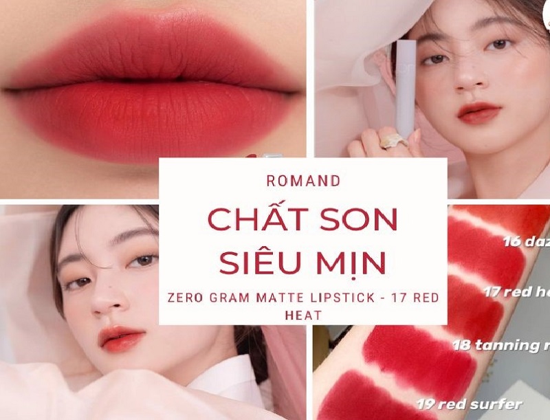 Son Romand thỏi 17 thì sở hữu chất son mỏng lì, khi tô lên môi không có độ bóng