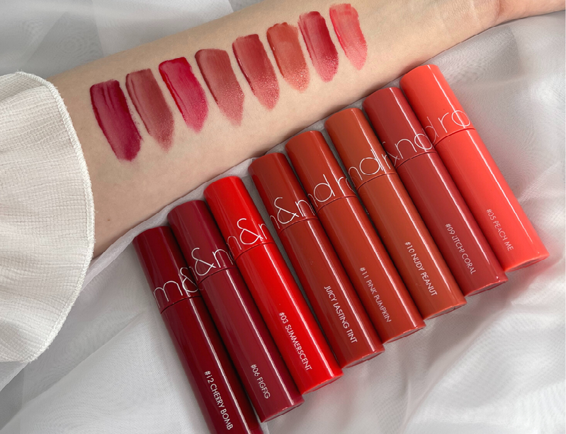 Bảng màu son Romand Juicy Lasting Tint mới