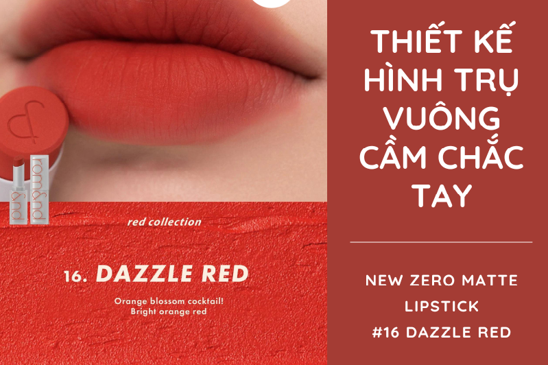 Son Romand màu số 16 - Dazzle Red (Đỏ cam cháy)