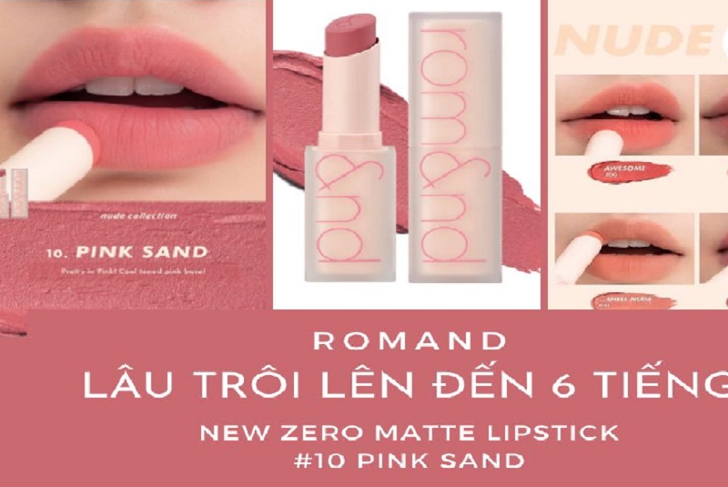 Son Romand màu số 10 - Pink Sand (Hồng tím nude)