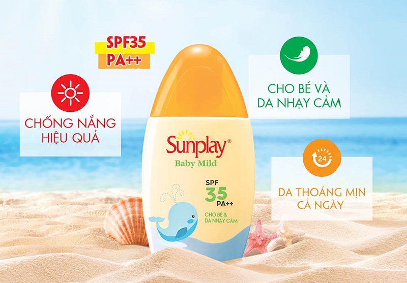 Kem chống nắng Sunplay Baby Mild SPF35+, PA++ dành cho da em bé