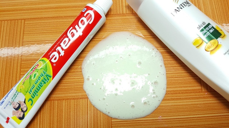 Cách làm slime từ dầu gội kết hợp với kem đánh răng