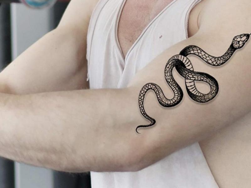 Hình xăm rắn độc đáo trên bắp tay