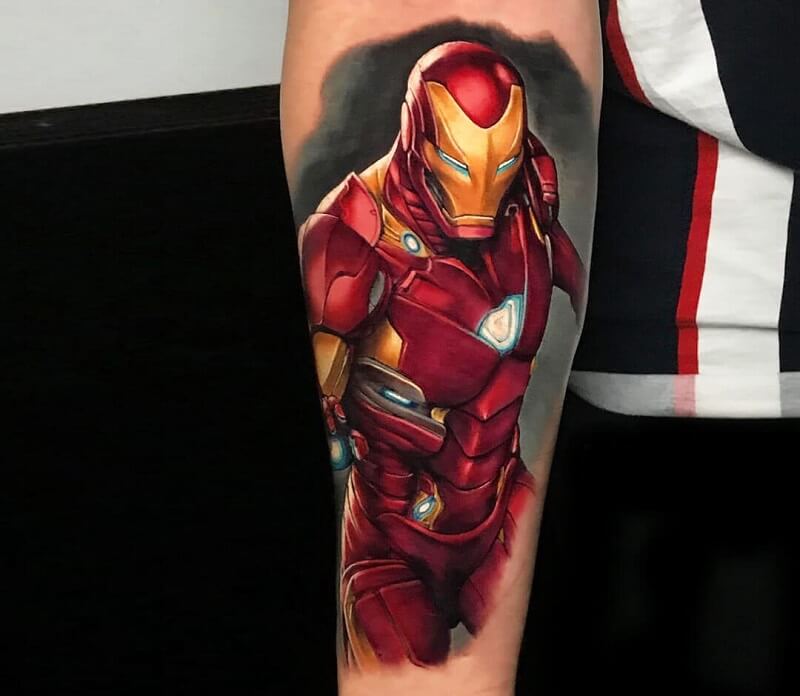 Hình xăm Iron Man 3D siêu đẹp 
