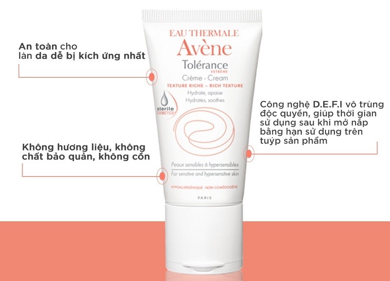 Kem dưỡng Avene Tolerance Extreme Cream được yêu thích bởi có bảng thành phần lành tính, an toàn cho da