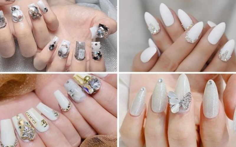 Top 5 mẫu móng tay sơn gel đính đá đẹp nhất 2021  Shaly Nails