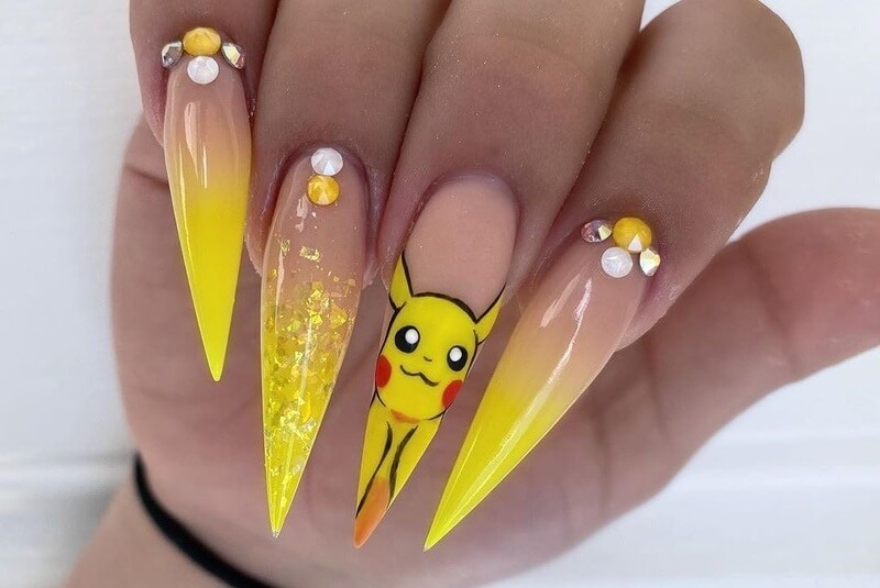 Nail hoạt hình Pikachu 