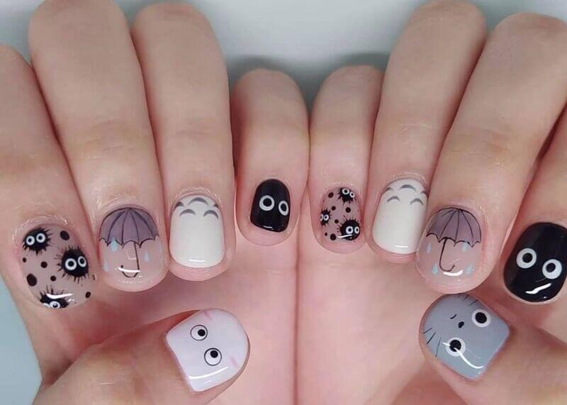 Nail hoạt hình Totoro vô cùng đáng yêu