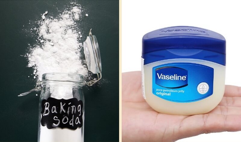 baking soda và vaseline