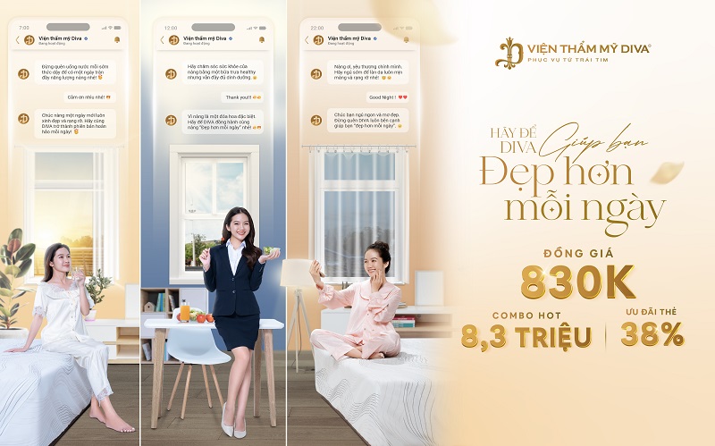 Viện thẩm mỹ DIVA triển khai chiến dịch 08/03 - Hãy để DIVA giúp bạn đẹp hơn mỗi ngày