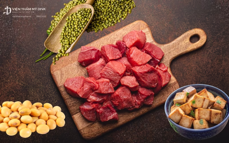 Thực phẩm cung cấp nguồn protein giúp môi tái tạo sau khi dặm