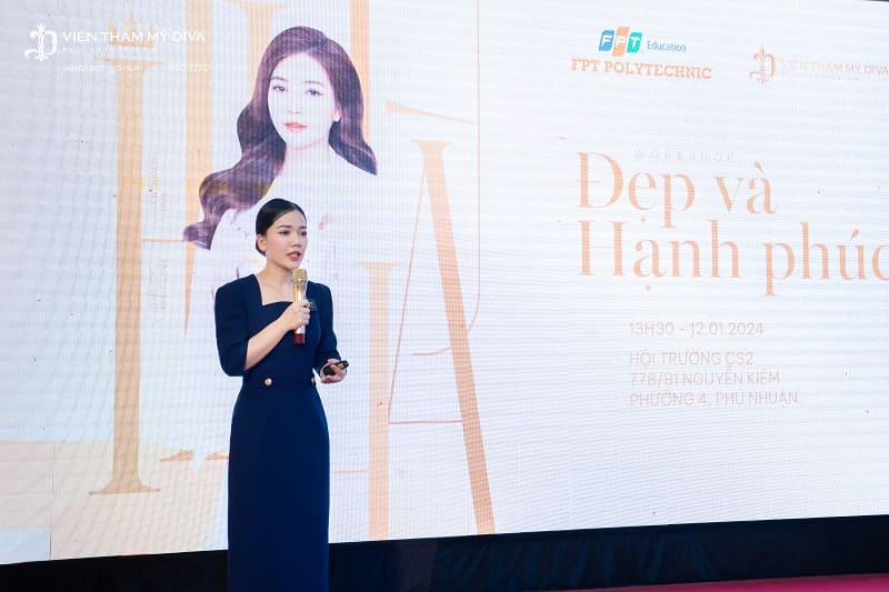 Bà Đinh Thị Thu Hà chia sẻ một số vấn đề liên quan đến ngành làm đẹp hiện nay