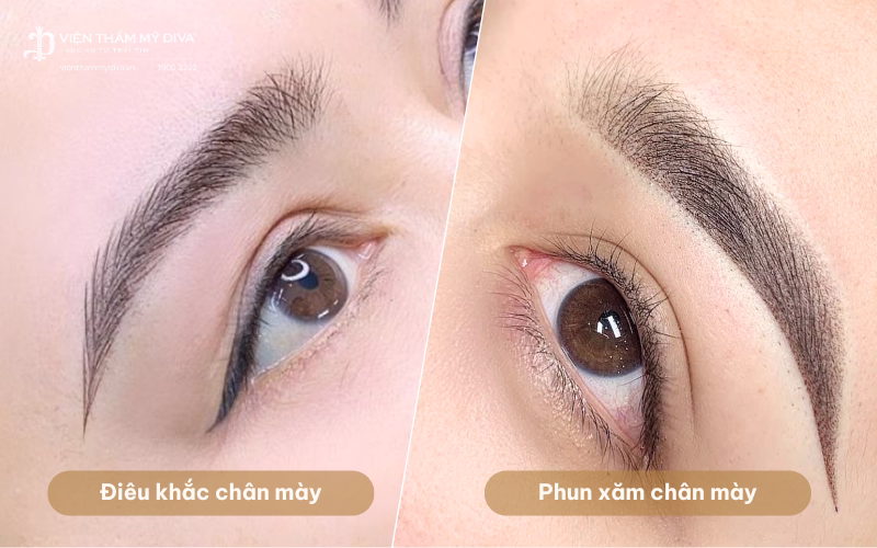 Hiệu ứng khác biệt của phun mày và điêu khắc chân mày