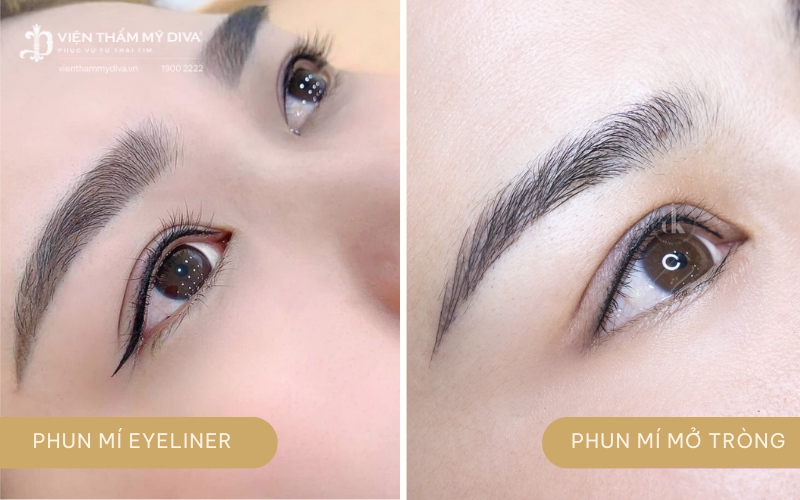 So sánh đặc điểm của phun mí eyeliner và phun mí mở tròng