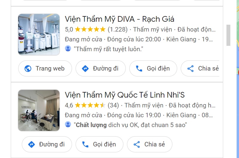 Bạn có thể chọn xem review để tìm địa chỉ thẩm mỹ uy tín
